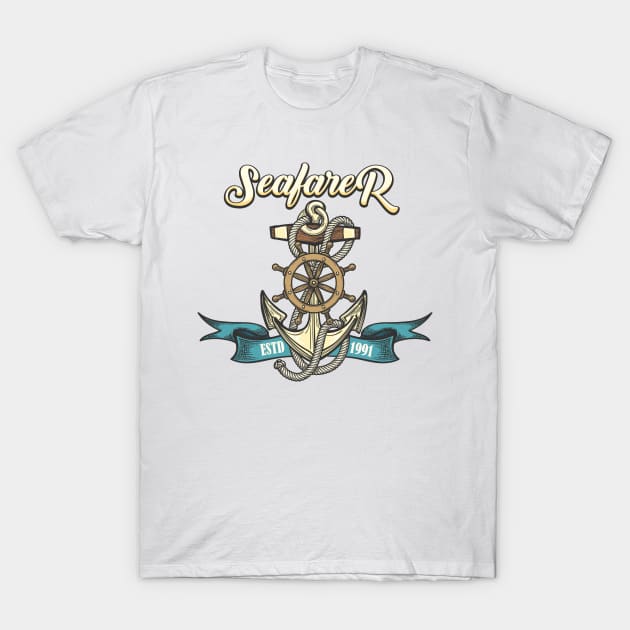 Seafarer Emblem in Tattoo style T-Shirt by devaleta